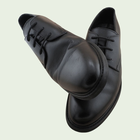 Express Other - Express Mens Size 10 Black Plain Toe Derby Shoes Classic Leather Formal Dress